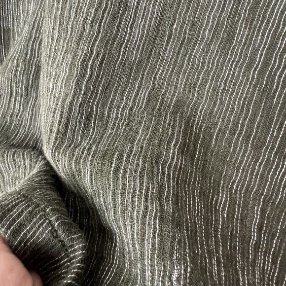 J. Jill PureJill Green Crinkle Slub Cotton Open Cardigan Sweater Women’s L - Picture 4 of 9